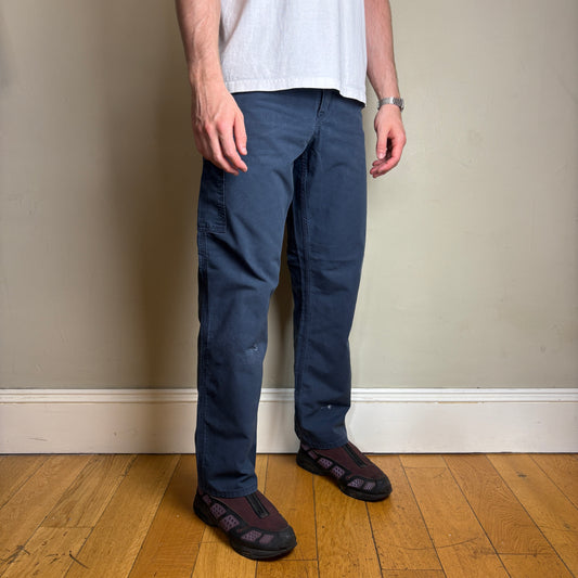 Vintage Carhartt Navy Blue Workwear Carpenter Baggy Trousers - 31R