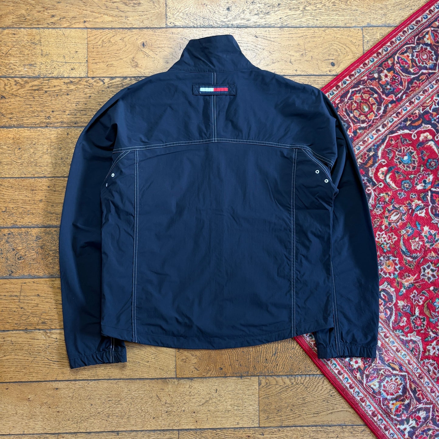 Vintage Tommy Hilfiger Black Contrast Stitch Lightweight Jacket - L