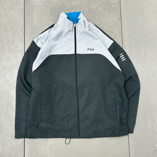 Vintage Fila Grey Tracksuit Track Shell Windbreaker Jacket - M