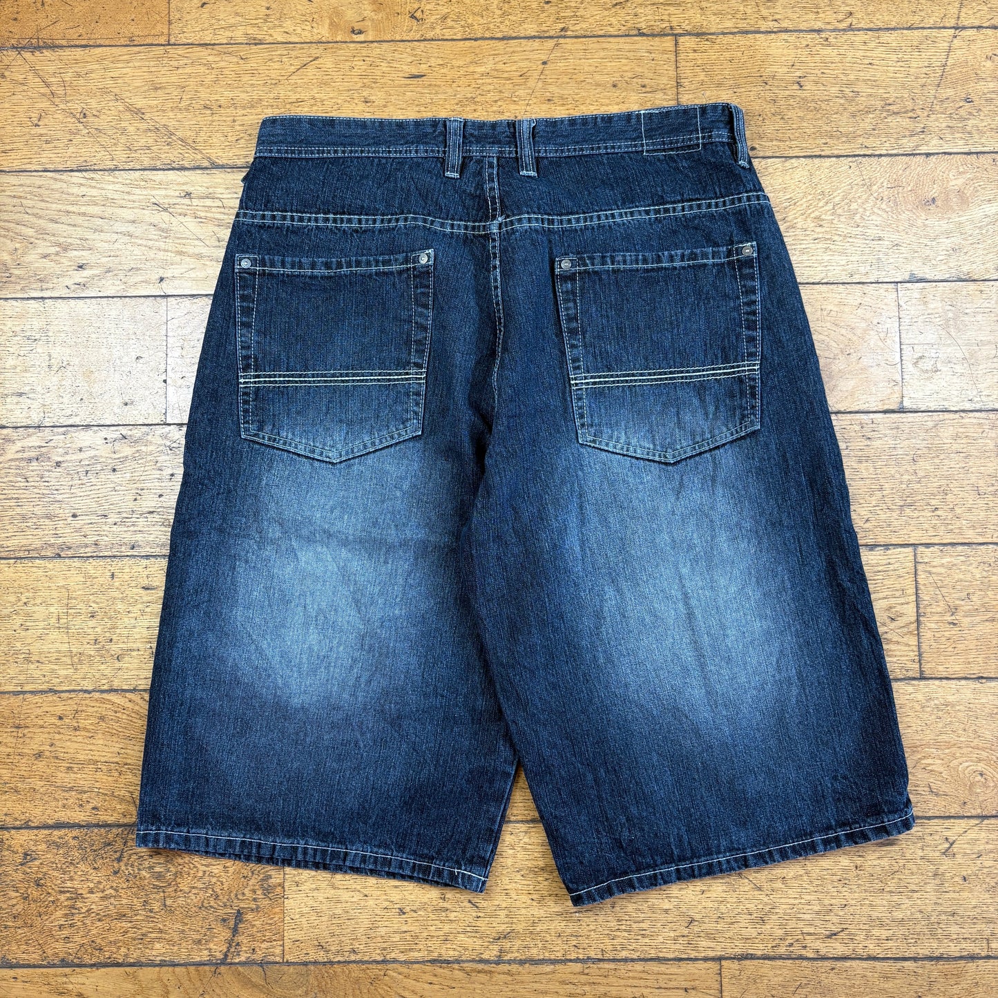 Vintage Embroidered Black Hip Hop Baggy Shorts Jorts - 38