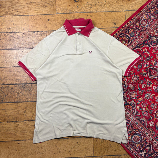 Vintage Avirex Cream Red Embroidered Polo Shirt - XL