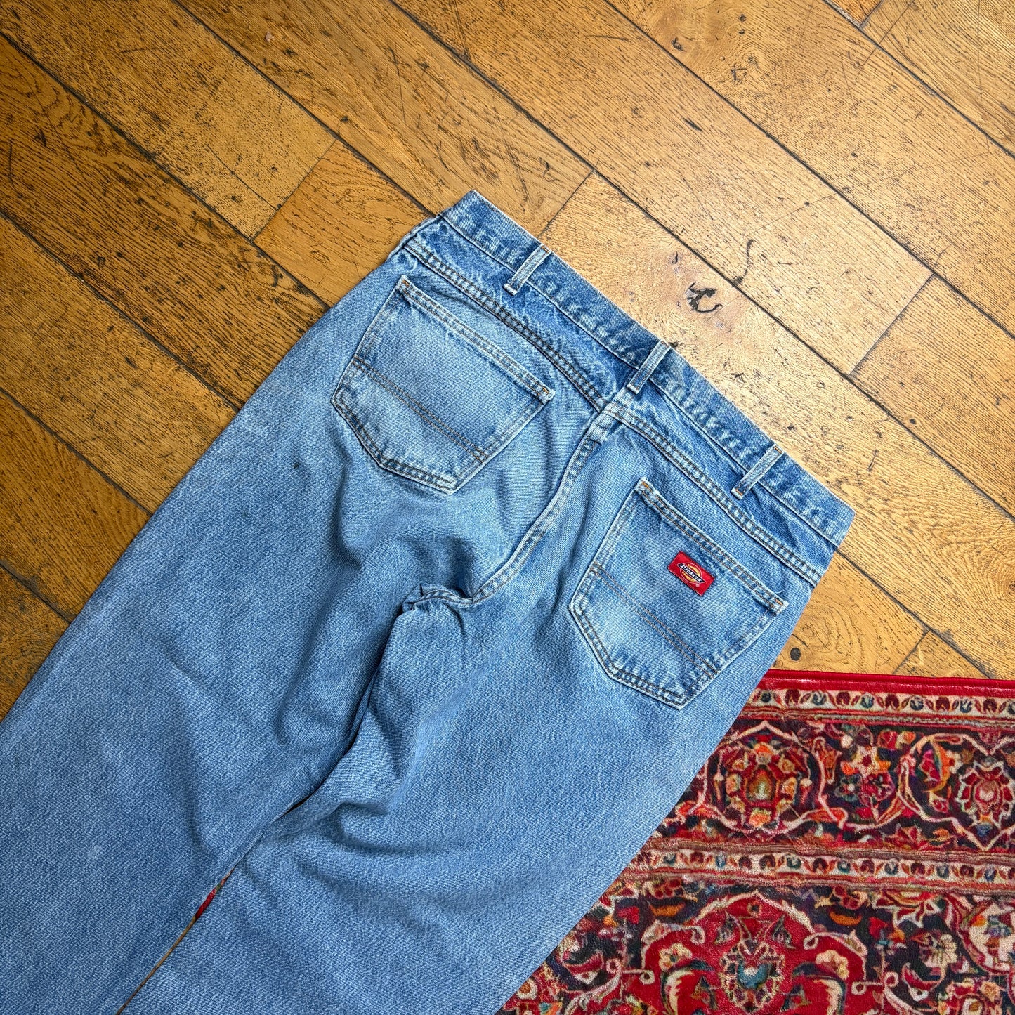 Vintage Dickies Workwear Carpenter Baggy Blue Jeans - 38S
