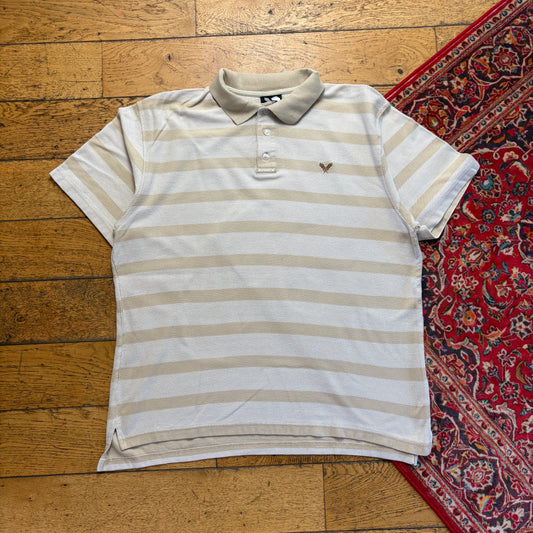 Vintage Avirex Stripe Cream Polo Shirt - XL