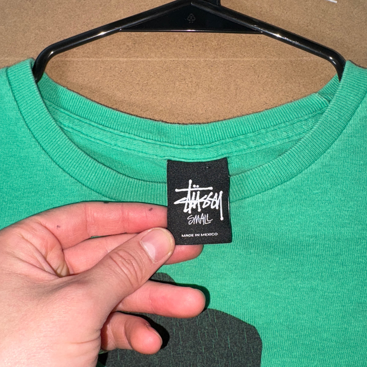 Stussy Green Graphic Embroidered T Shirt - XS