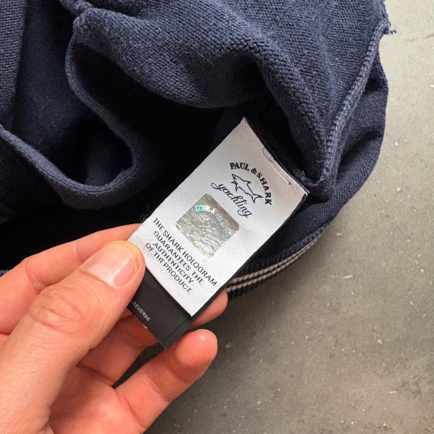 Vintage Paul And Shark Double Zip Navy Embroidered Sweatshirt - S