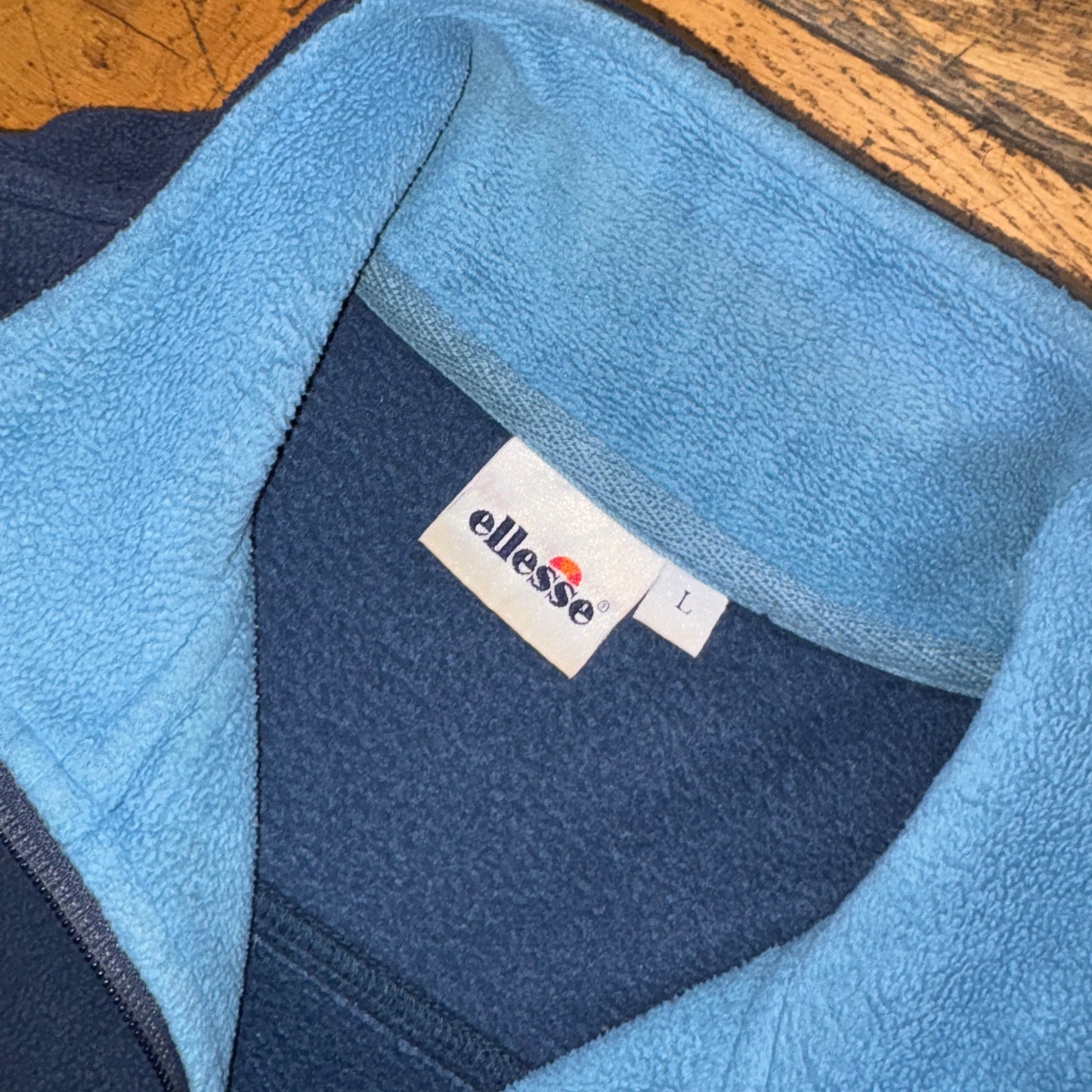 Vintage Ellesse Navy Fleece Embroidered Sweatshirt - 2XL