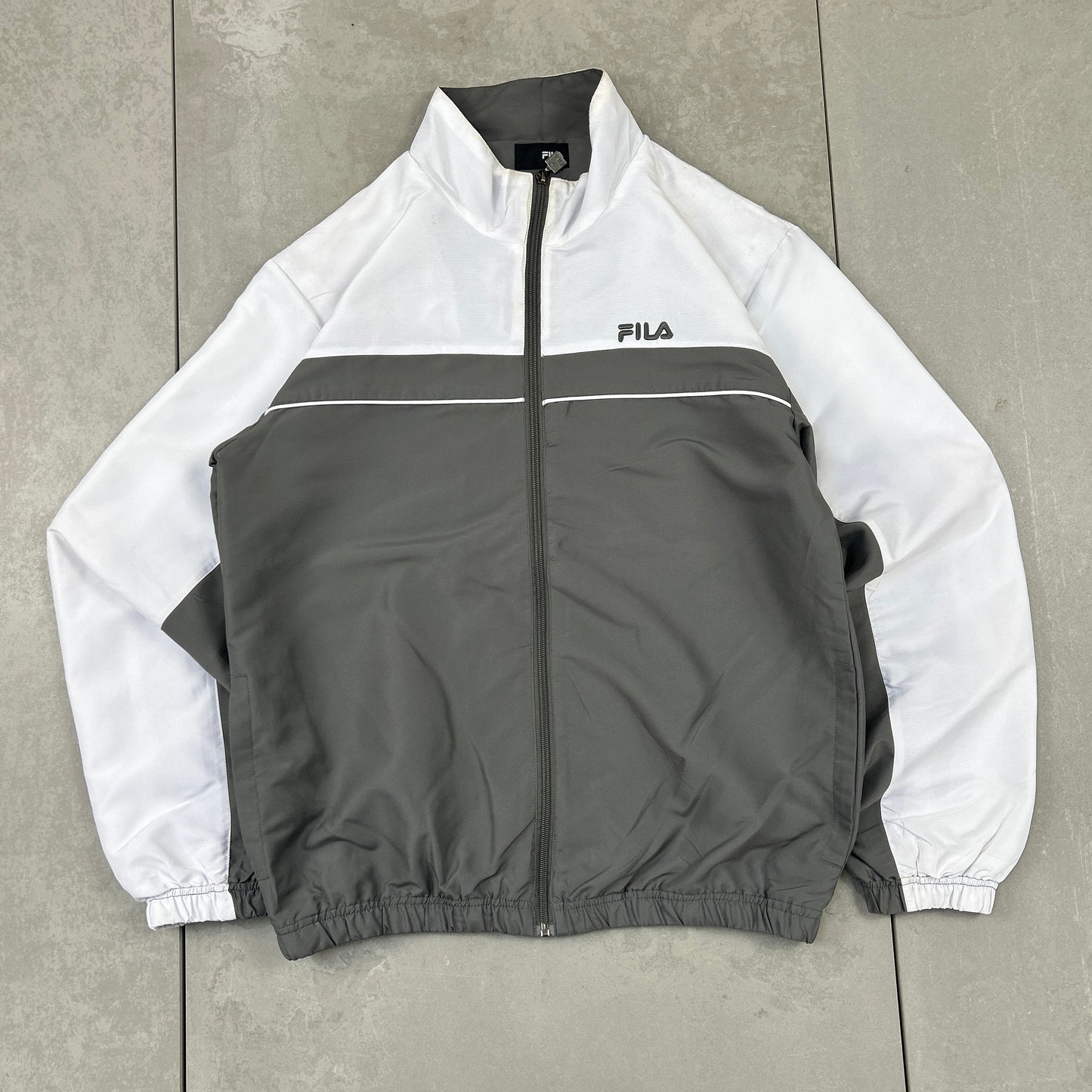 Vintage Fila Grey Tracksuit Track Shell Windbreaker Jacket - M