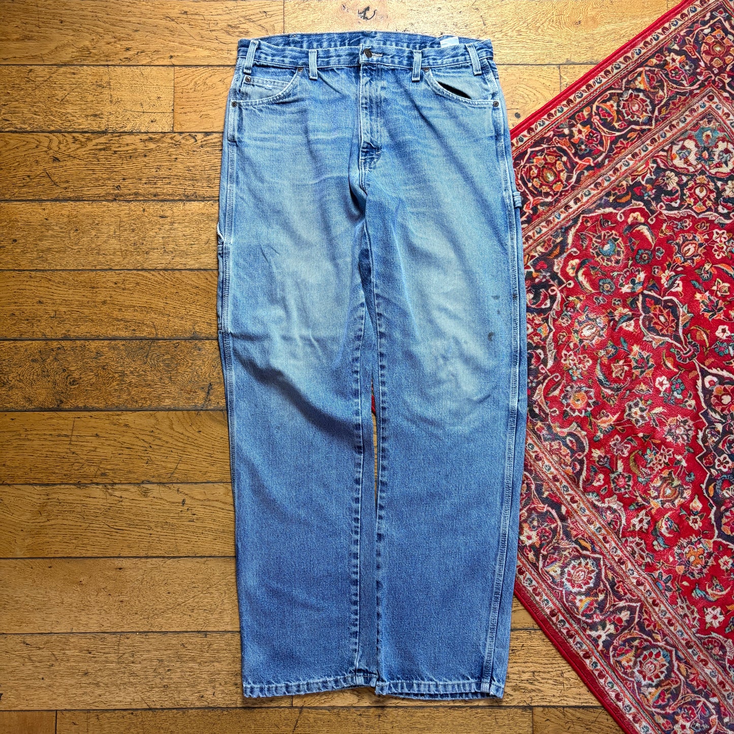 Vintage Dickies Workwear Carpenter Baggy Blue Jeans - 36L