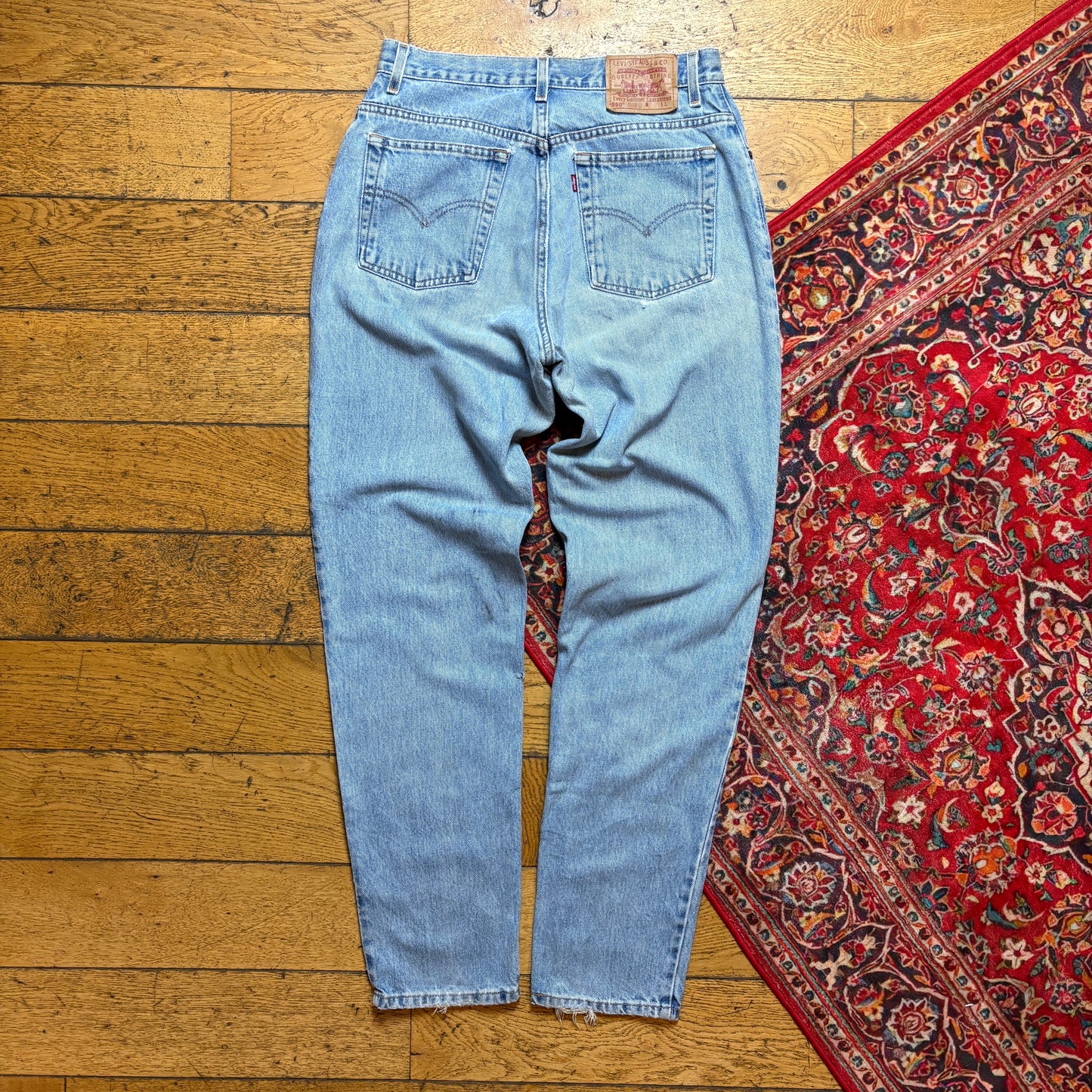 Vintage Levis 550 Womens Baggy Tapered Blue Denim Jeans - Size 12