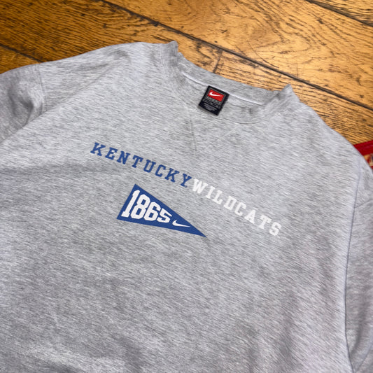 Vintage 90s Nike Kentucky Centre Swoosh Wildcats Grey NFL Sweatshirt - XL