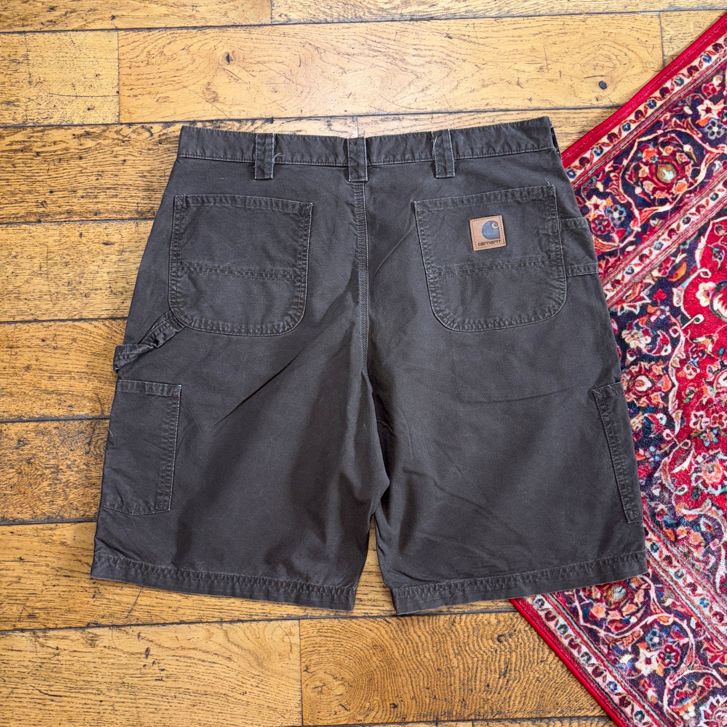 Vintage Carhartt Brown Workwear Baggy Carpenter Shorts - 38