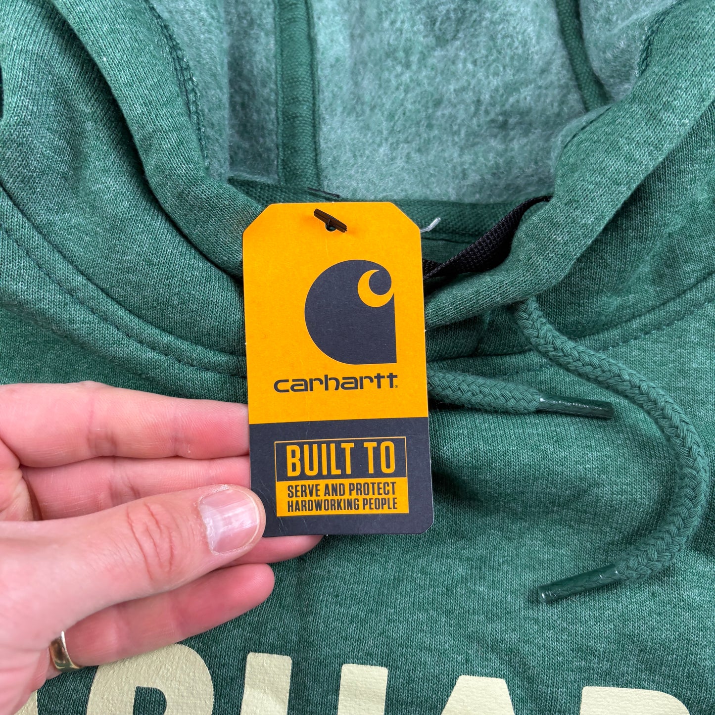 Vintage Carhartt Womens Green Hoodie Sweatshirt - XL