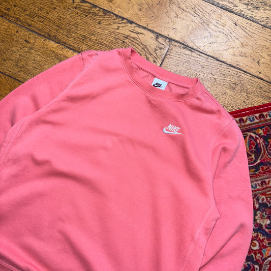 Vintage Nike Womens Pink Womens Embroidered Sweatshirt - Size 10