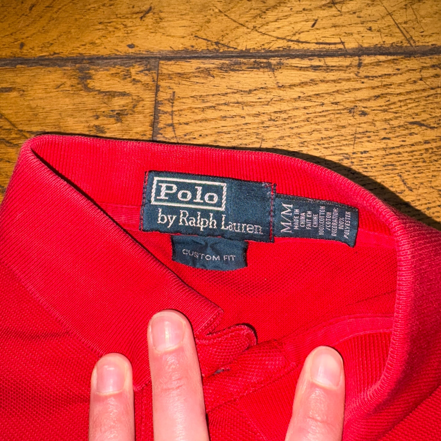 Vintage Ralph Lauren Red Great Britain Embroidered Polo Rugby Shirt - M
