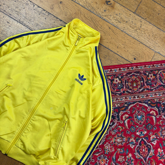 Vintage 90s Adidas Yellow Tracksuit Track Shell Windbreaker Jacket - L
