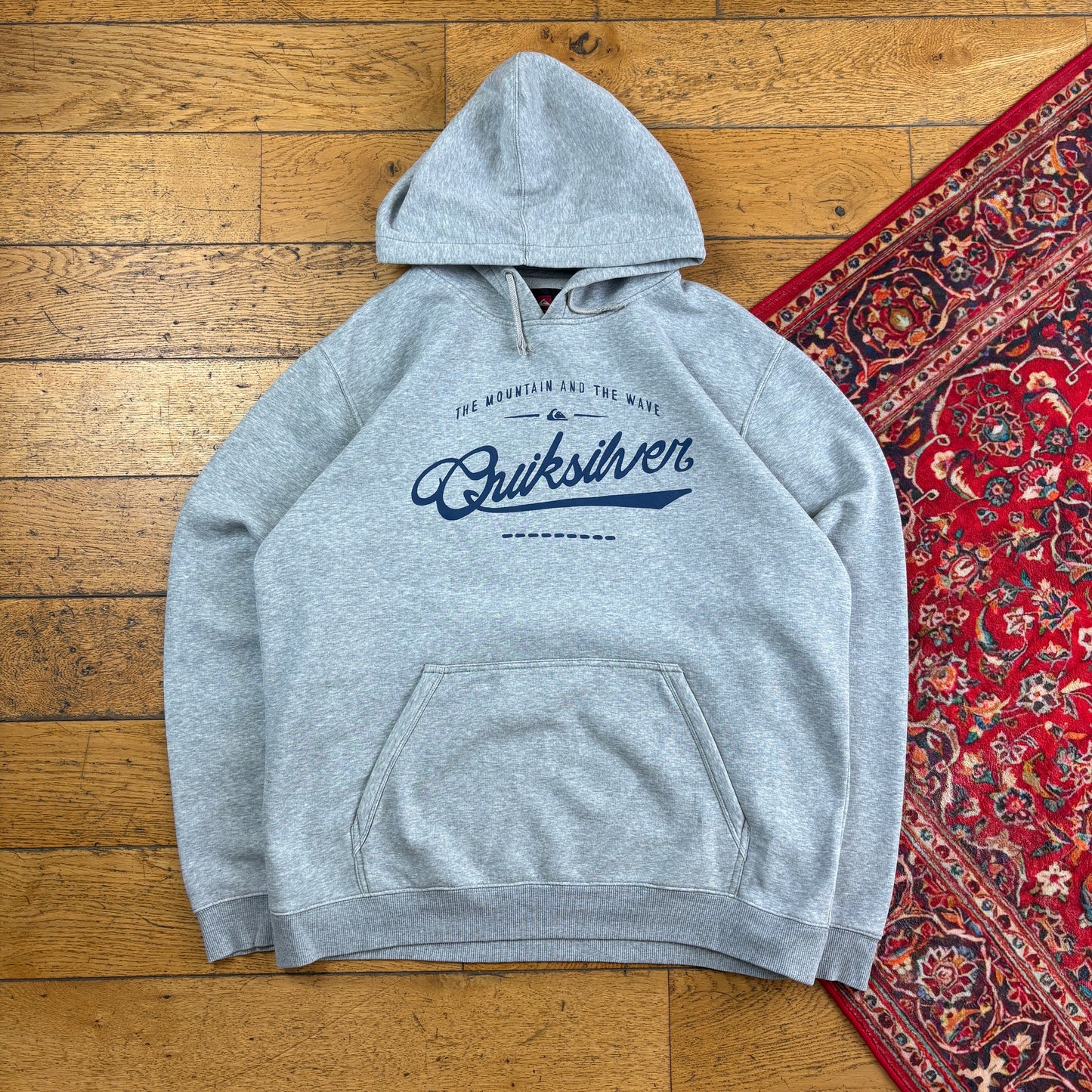 Vintage Quiksilver Grey Surfwear Hoodie Sweatshirt - XL