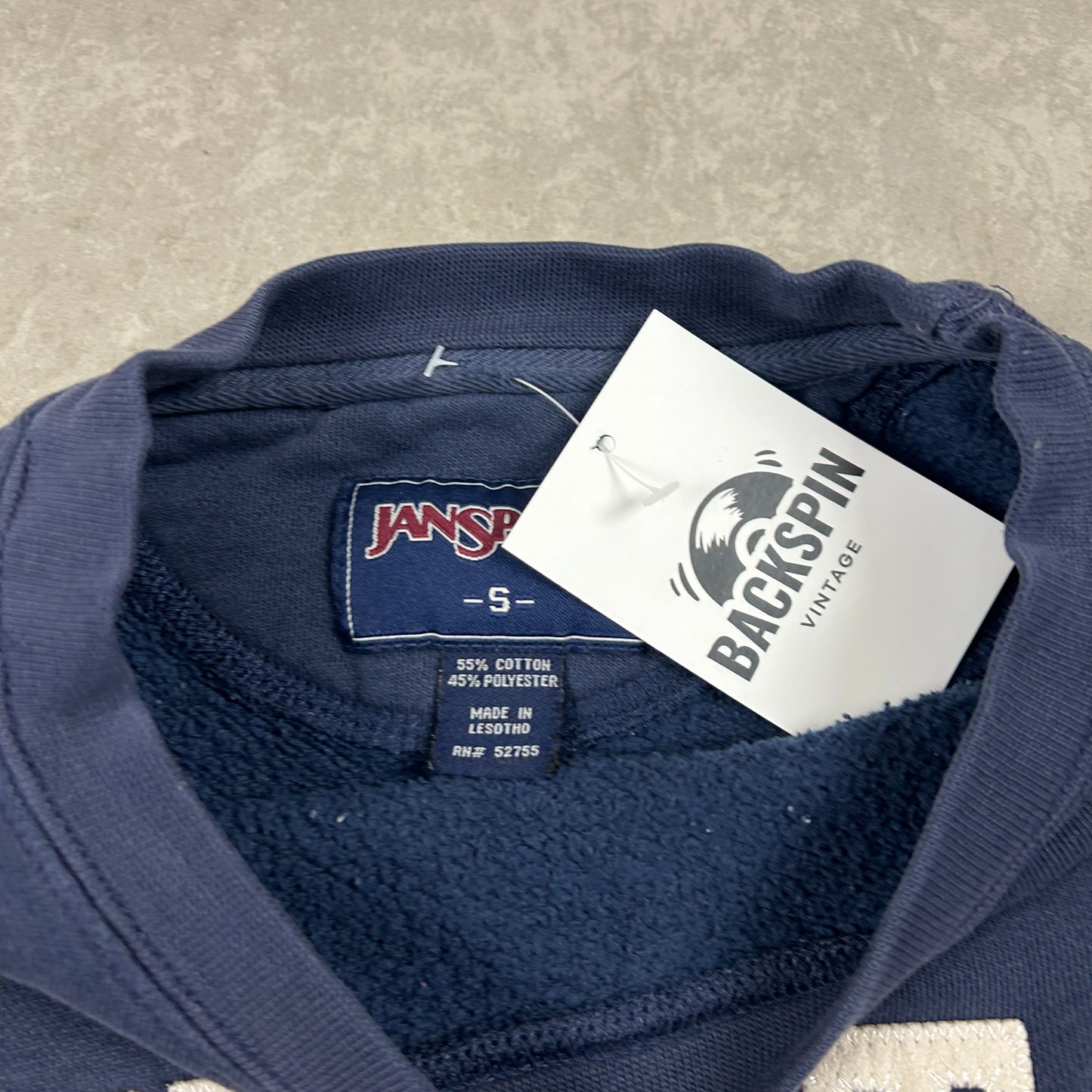 Vintage Jansport Embroidered Penn State USA Navy Boxy Sweatshirt - S