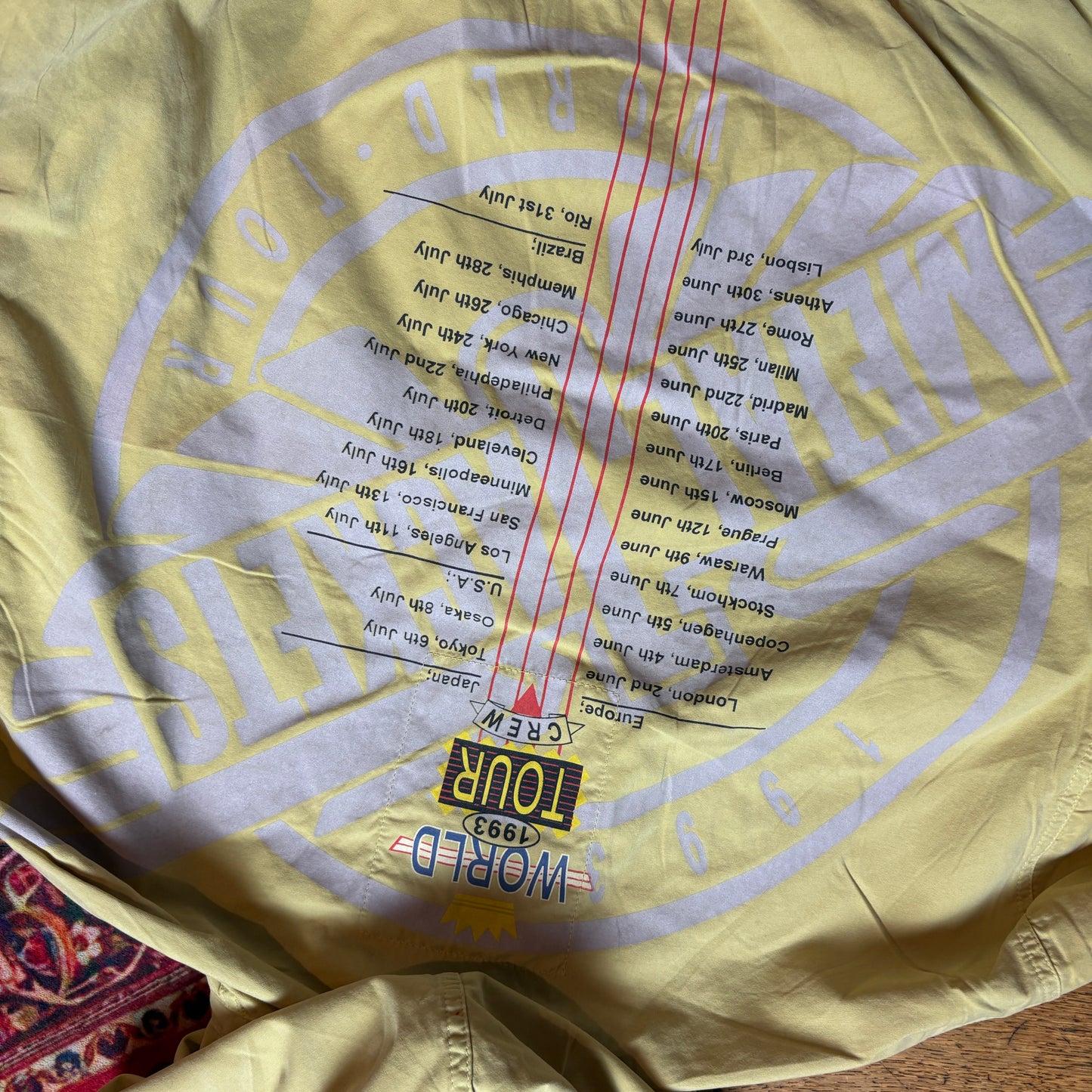 Vintage 1993 Metal Jackets Yellow Workwear Active Bomber Hoodie Jacket -