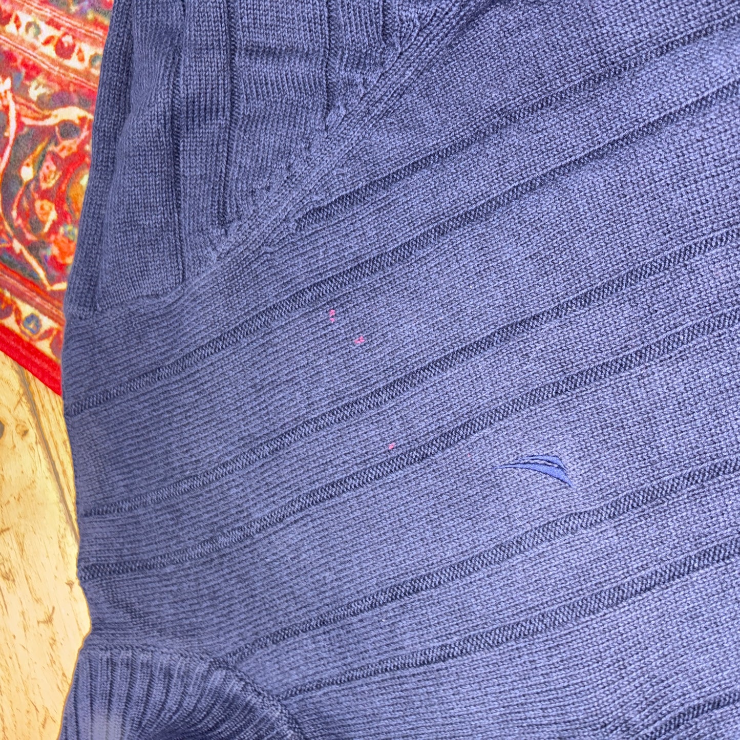 Vintage Nautica Navy Embroidered Knit Jumper - 2XL