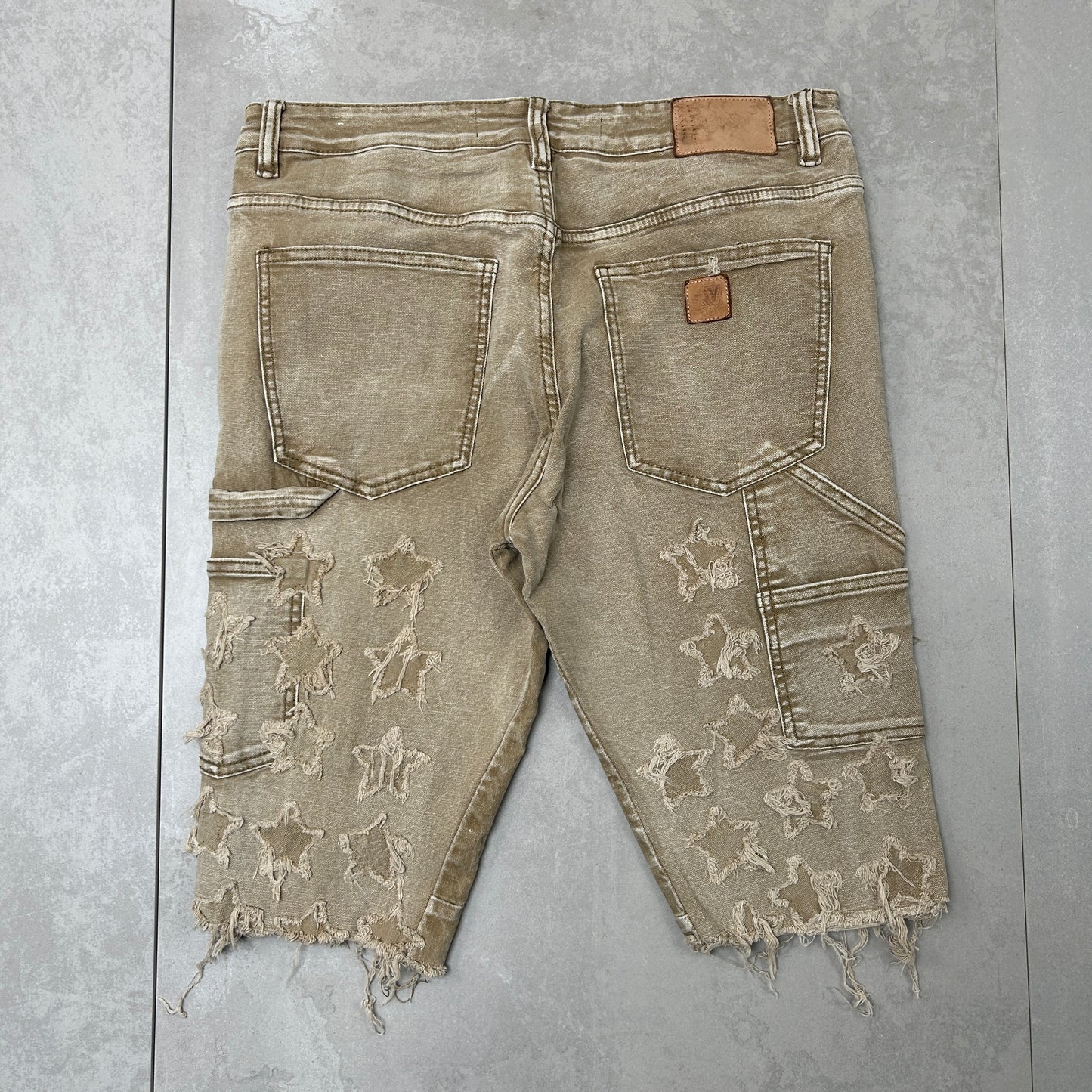 Vintage Embroidered Hip Hop Brown Shorts Jorts - 34