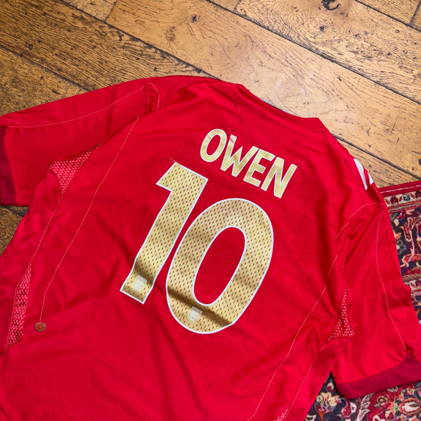 Vintage England Michael Owen Umbro Red Football Shirt Top T-Shirt - XL