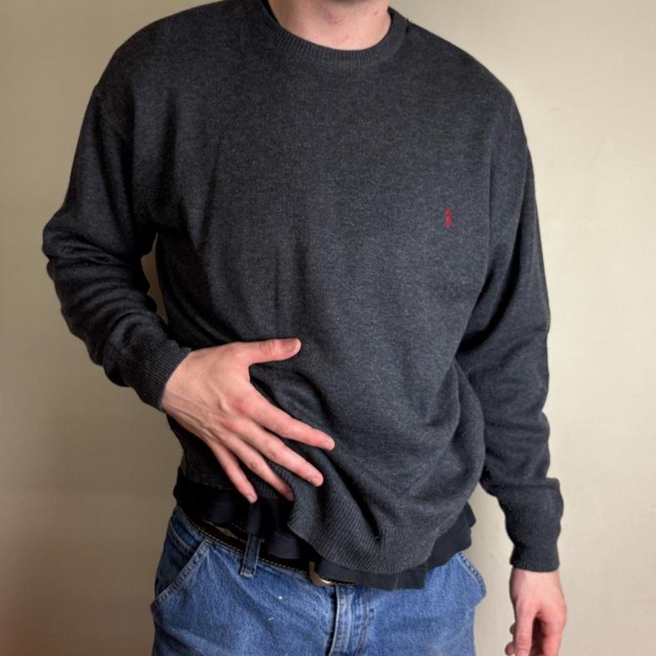 Vintage Ralph Lauren Grey Knit Jumper - L