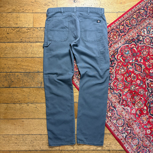 Vintage Dickies Workwear Carpenter Grey Baggy Trousers - 38L