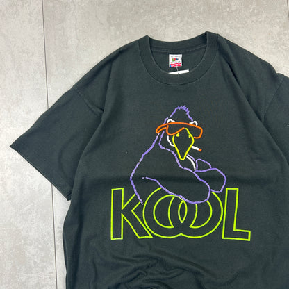 Vintage 90s Kool Smoking Bird Funny Single Stitch Graphic Black T-Shirt - XL