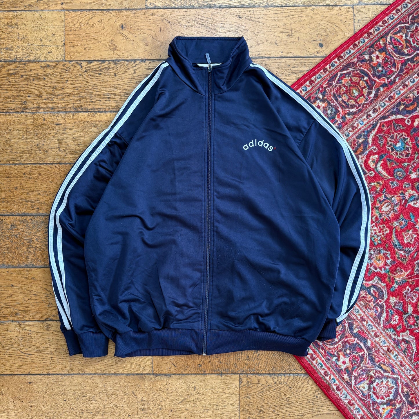 Vintage 90s Adidas Navy Tracksuit Track Shell Windbreaker Jacket - L