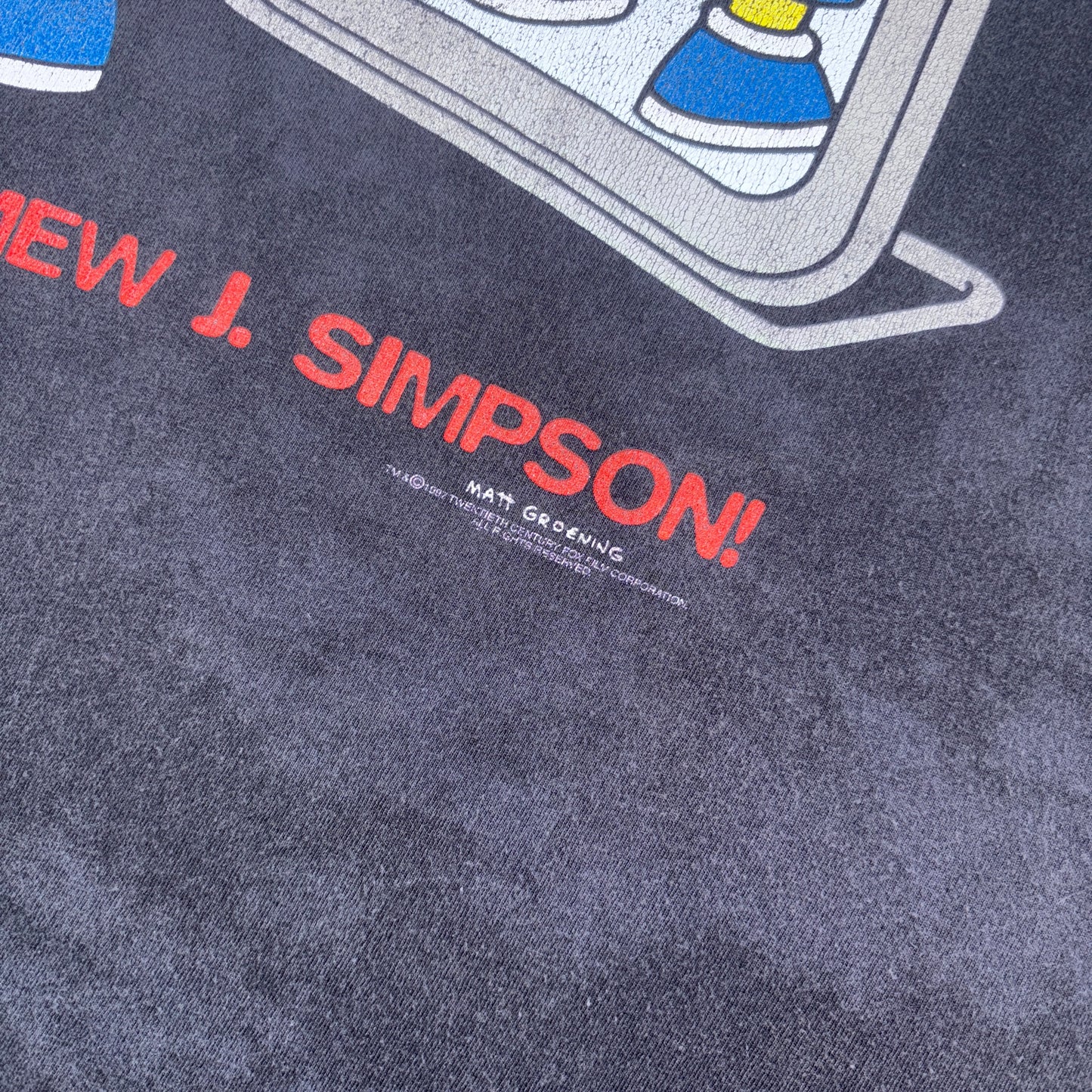 Vintage 1997 Simpsons Bart Black Single Stitch Graphic T-Shirt - M