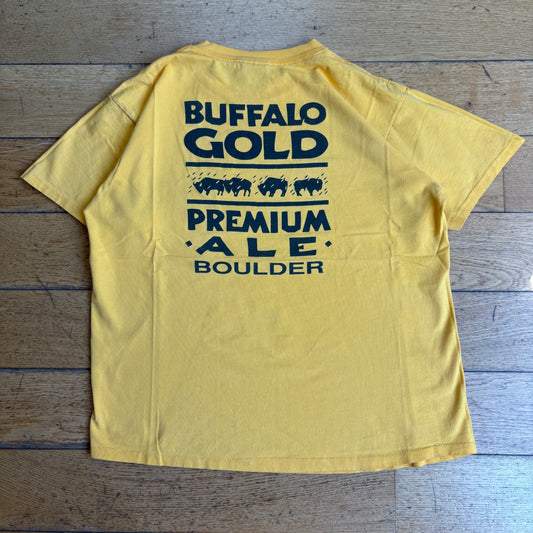 Vintage 90s Beer Single Stitch Yellow Graphic T-Shirt - L