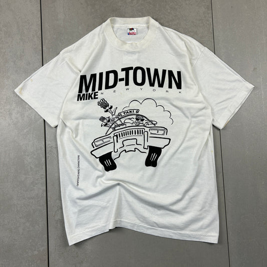 Vintage 90s New York Taxi White Graphic T-Shirt