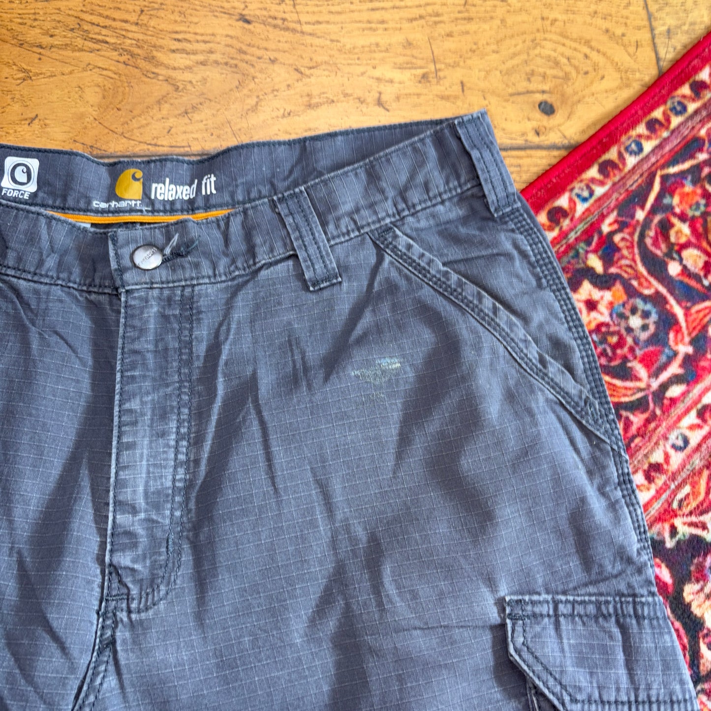 Vintage Carhartt Grey Workwear Baggy Carpenter Shorts - 36