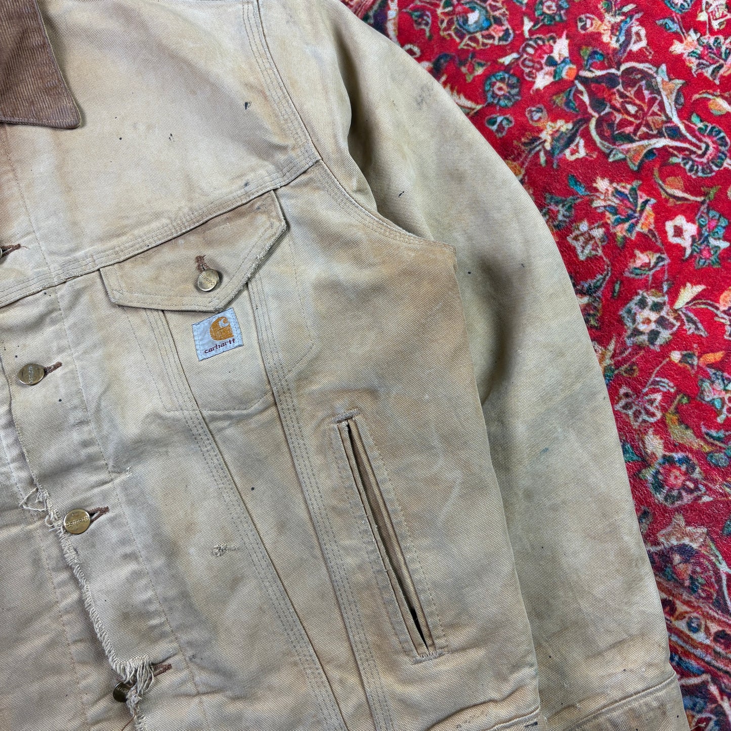 Vintage Carhartt Brown Western Trucker Workwear Jacket - M