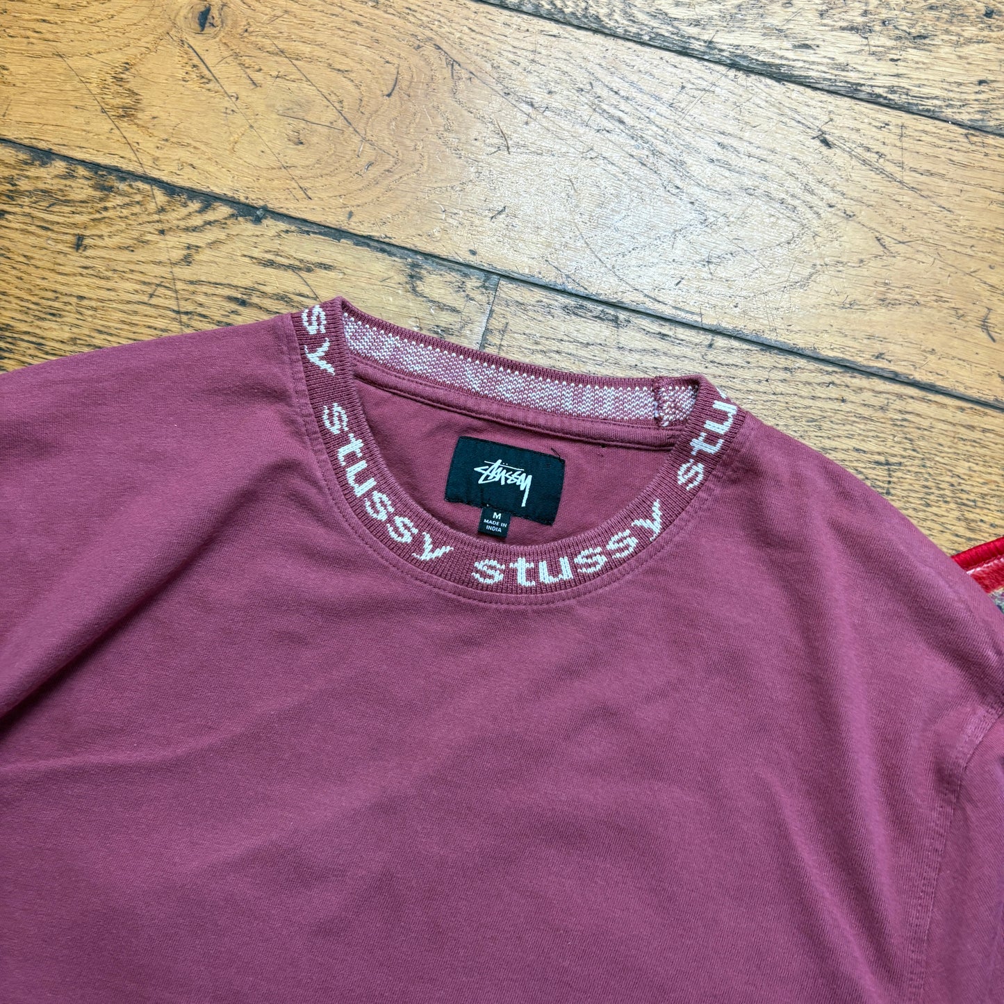 Vintage Stussy Burgundy Pink Long Sleeve T-Shirt - M