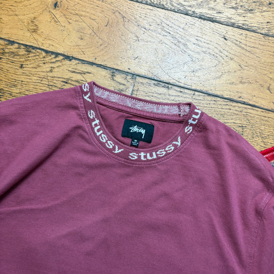 Vintage Stussy Burgundy Pink Long Sleeve T-Shirt - M