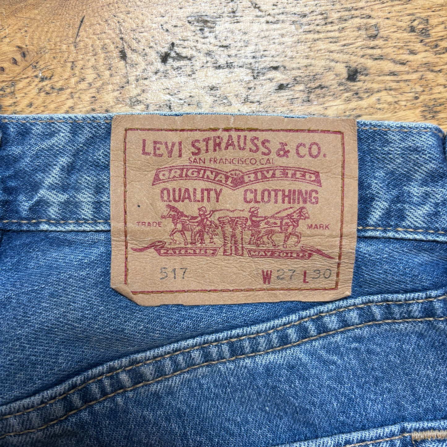 Vintage Levis 517 Baggy Tapered Womens Blue Denim Jeans - Size 8