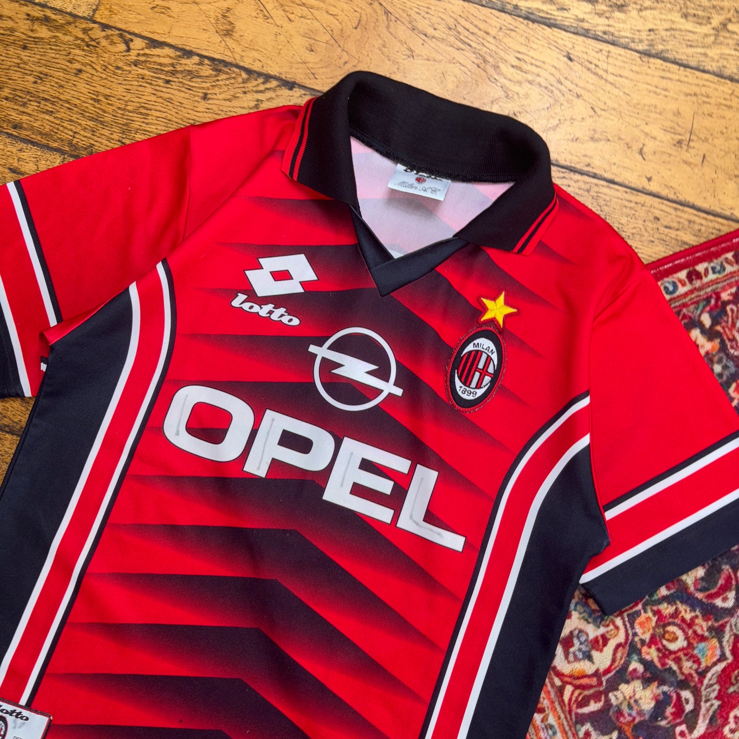 Vintage Lotto AC Milan Red Football Polo Shirt - XS