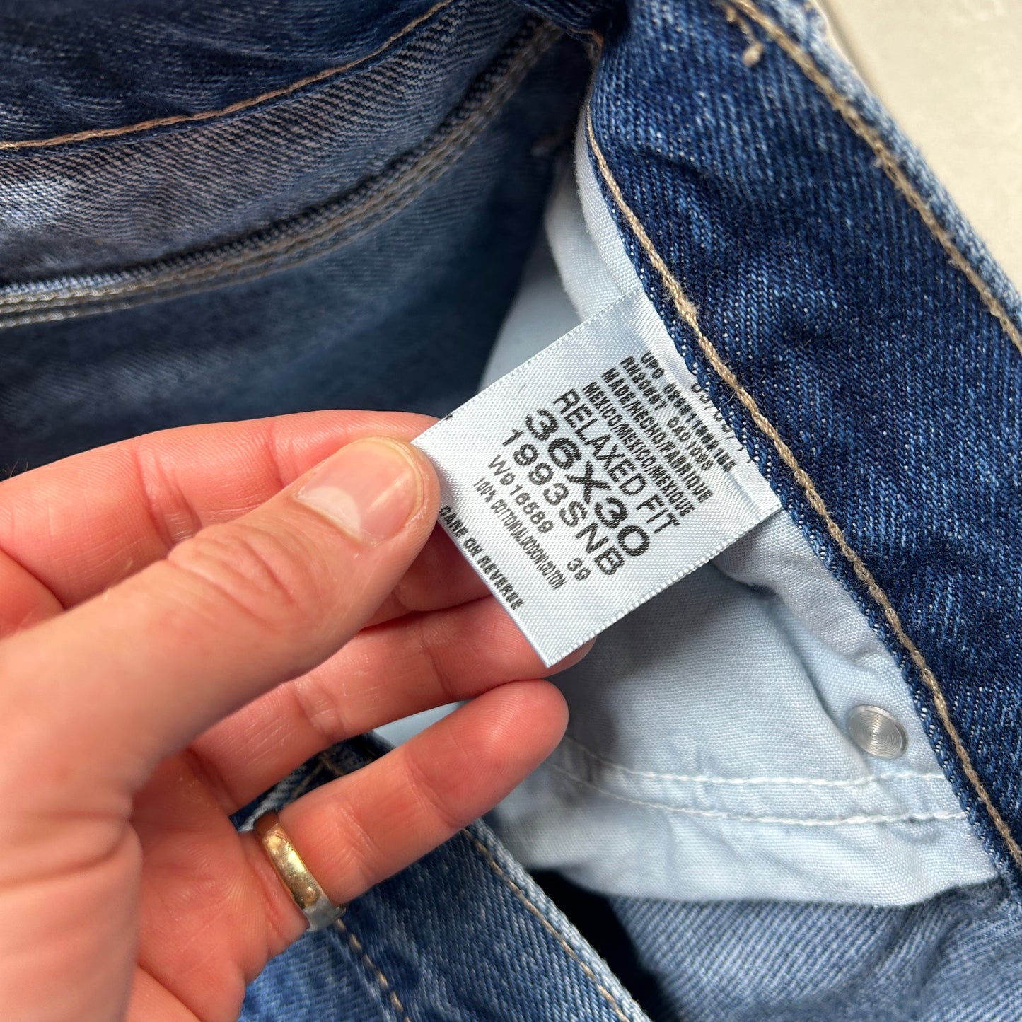 Vintage Dickies Workwear Carpenter Baggy Blue Jeans - 36