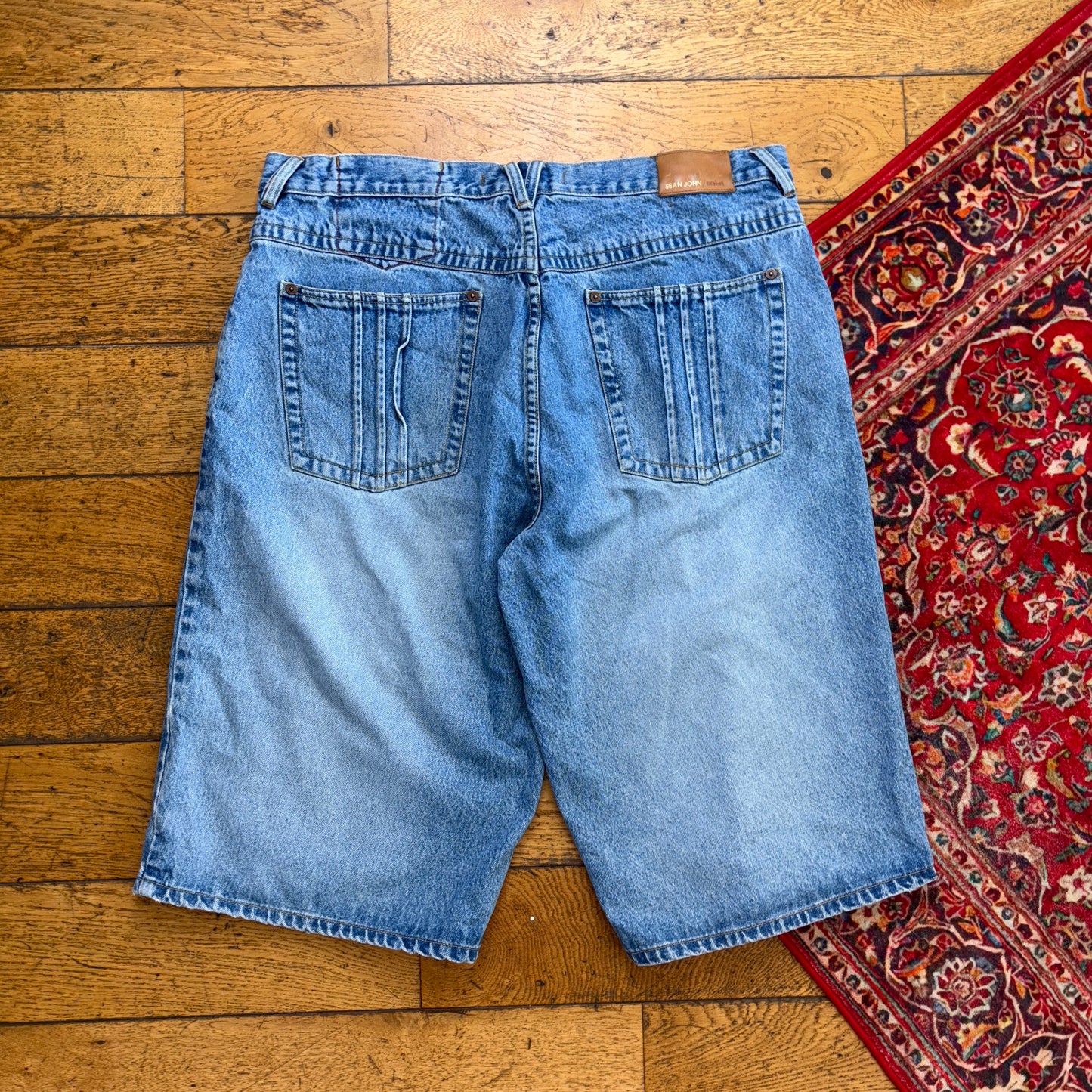 Vintage Sean John Embroidered Blue Hip Hop Baggy Shorts Jorts - 40