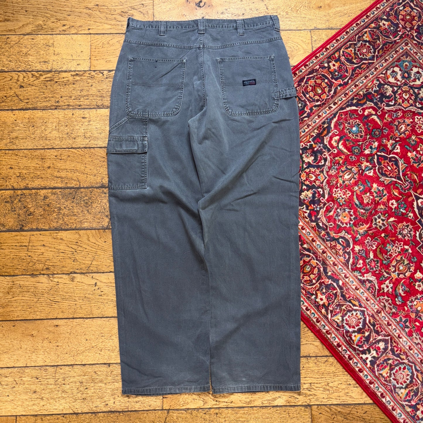 Vintage Wrangler Grey Carpenter Workwear Baggy Trousers - 38L