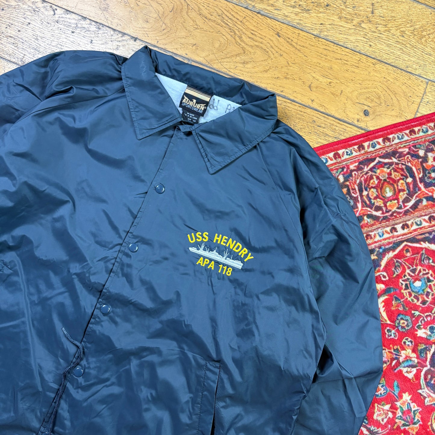 Vintage Navy Nylon Coach Harrington Jacket - 2XL