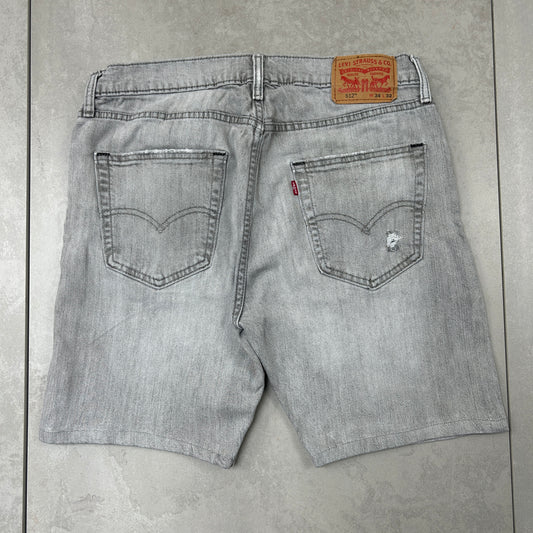 Vintage Levis 512 Slim Grey Denim Shorts - 34