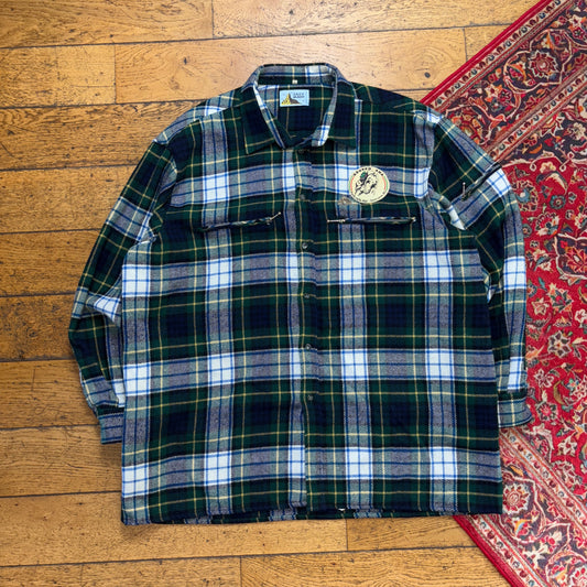 Vintage Green Check Plaid Shacket Jacket - 2XL