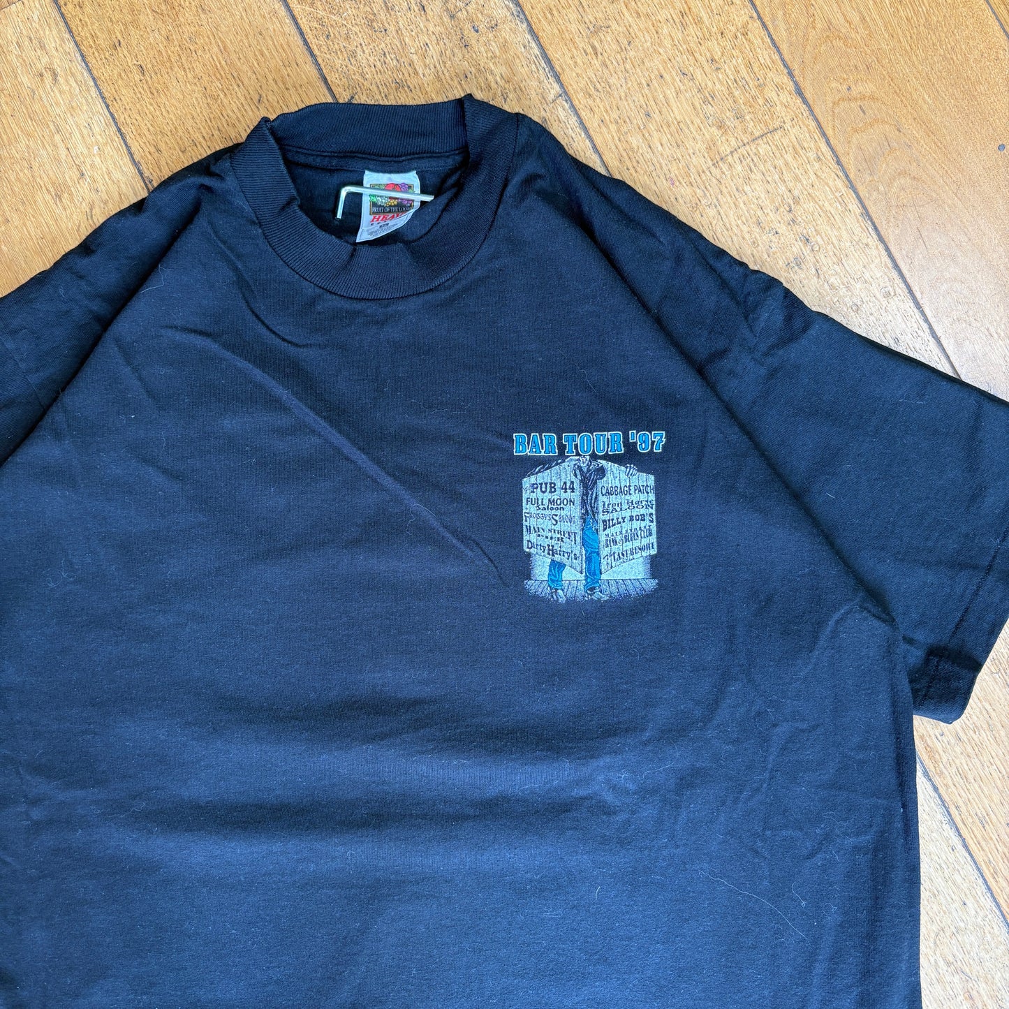 Vintage 1997 Motorbike Bar Black Single Stitch Graphic T-Shirt - L