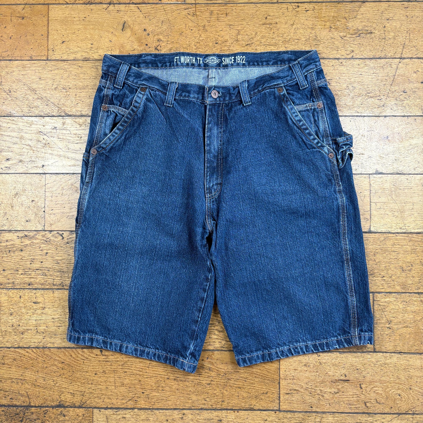 Vintage Dickies Workwear Carpenter Blue Baggy Shorts - 38
