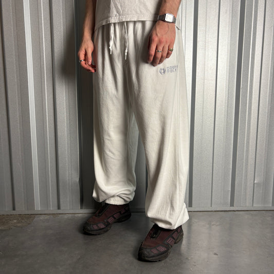 Vintage Southpole White Embroidered Y2K Hip Hop Baggy Sweatpants Joggers - 36L