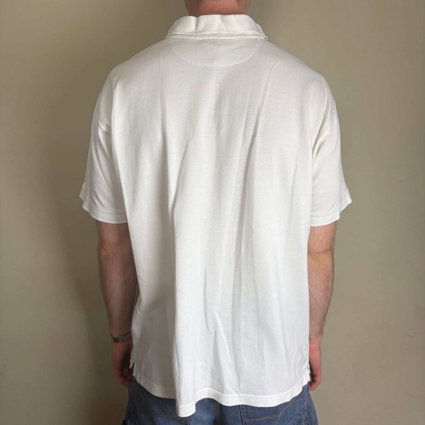 Vintage 90s Nike Swoosh White Polo Shirt - XL
