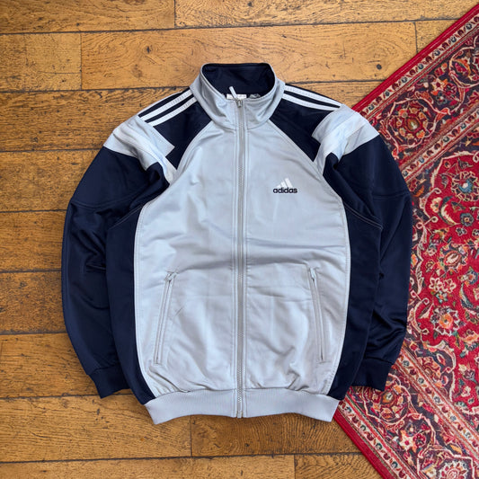 Vintage Adidas Grey Navy Tracksuit Track Jacket - M