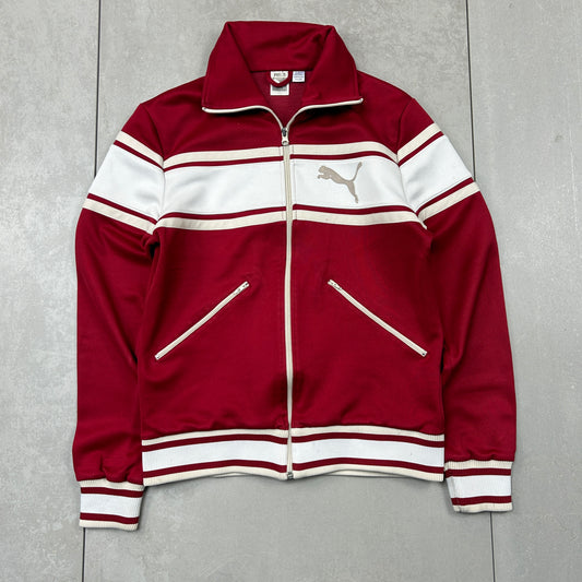 Vintage Puma Tracksuit Zip Red Sweatshirt Jacket - S